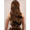 Hnědá paruka - dlouhé vlnité vlasy s ofinou